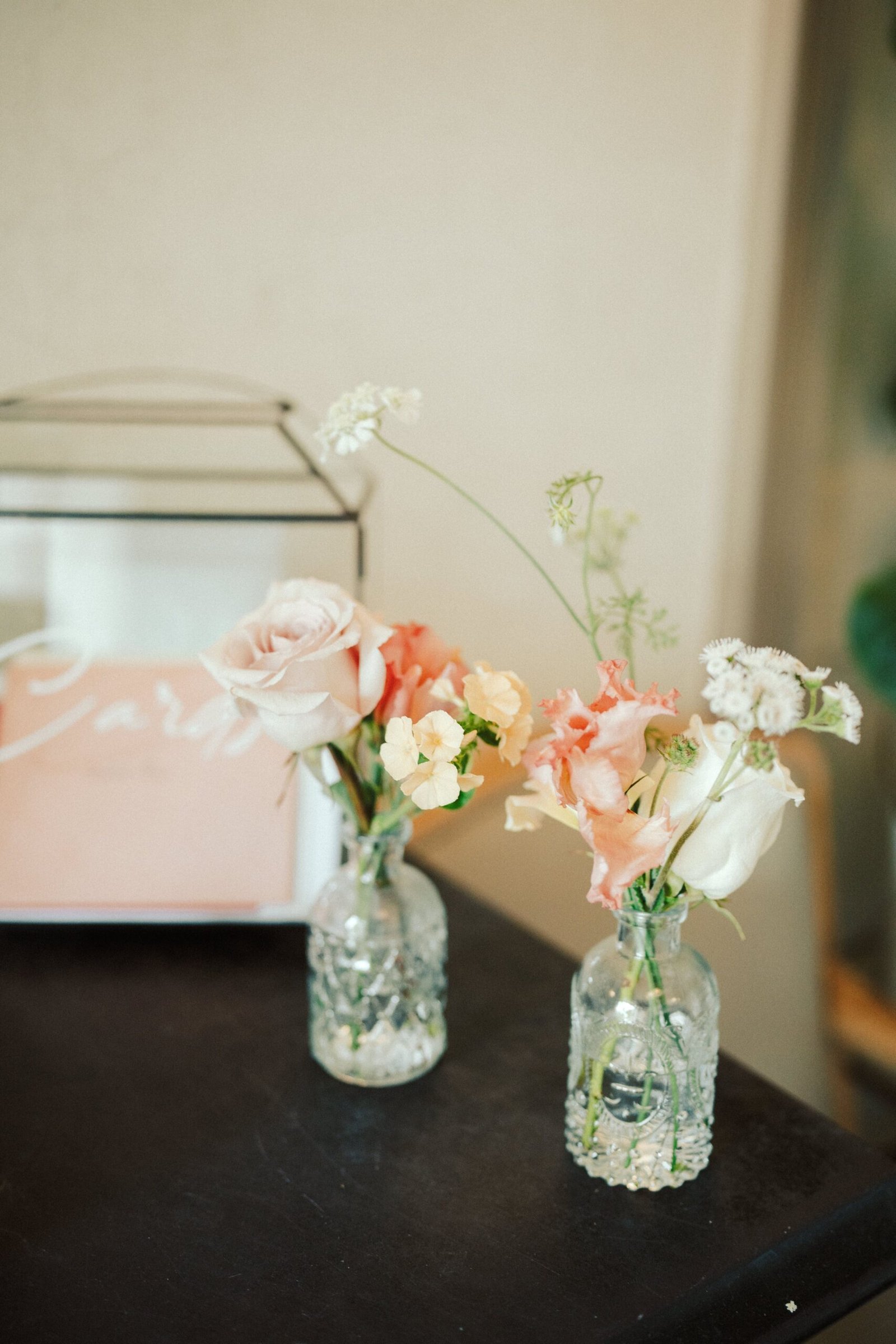 Clear glass stem vases