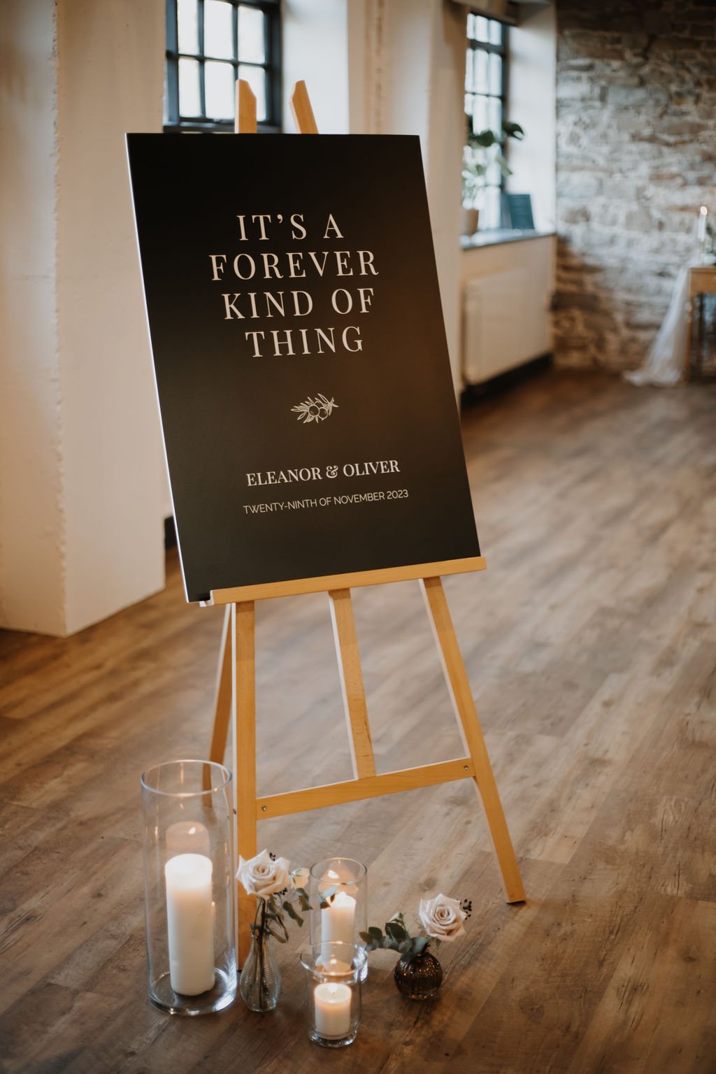 Easel to hire for your wedding in Skipton