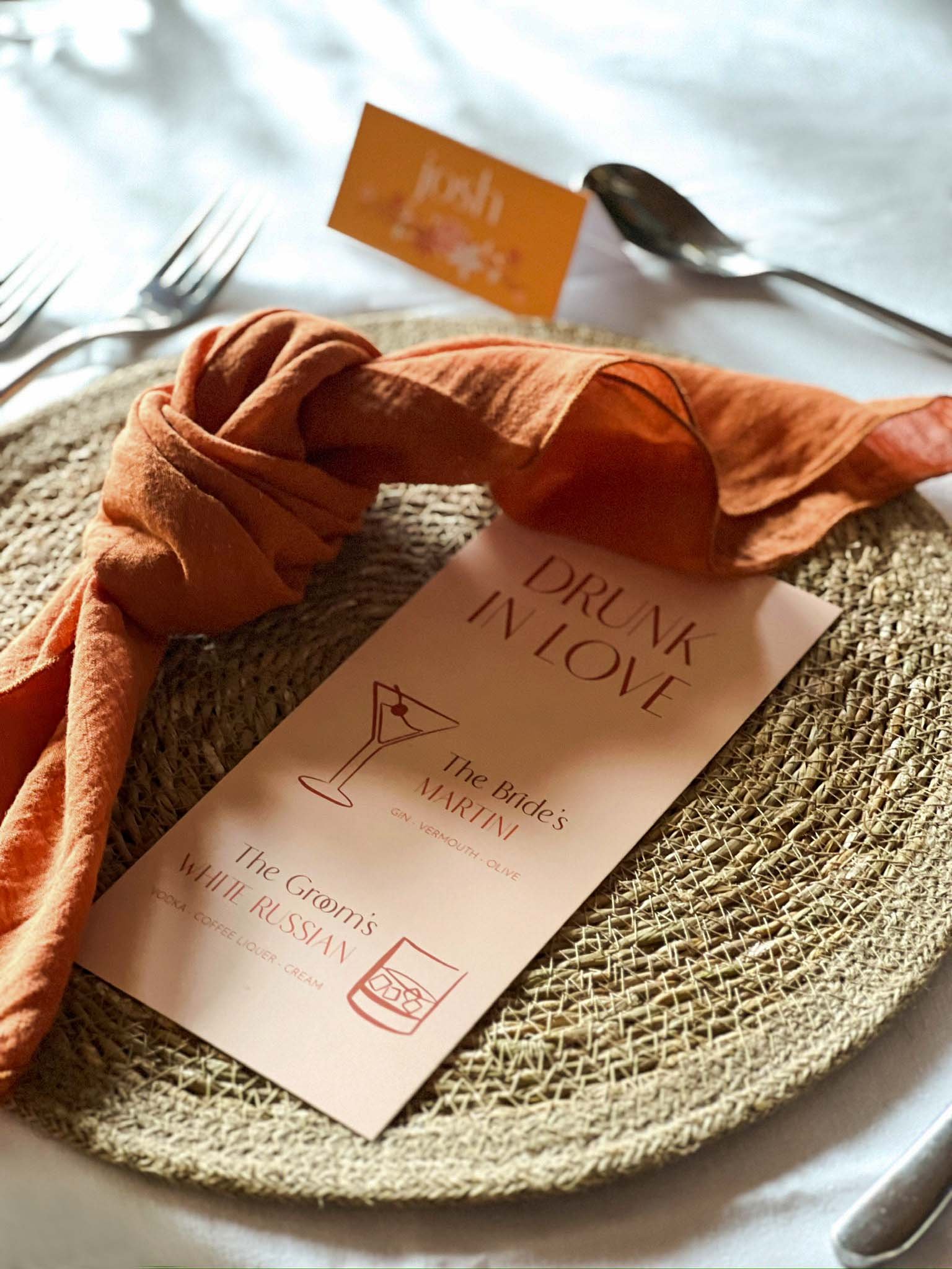 Terracotta napkin to hire for yorkshire wedding